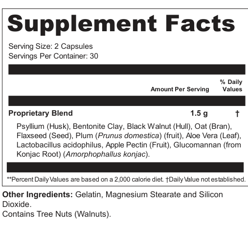 Supplement Facts for Maintenance Cleanse