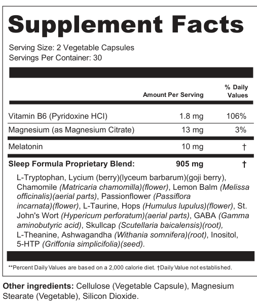 Supplement Facts for LullWhisper